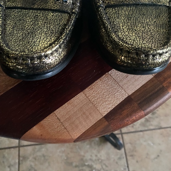 Jack Rogers Remy Loafers Metallic Gold Sparkle Slip-On Flats Preppy Academia 8B - Picture 7 of 16